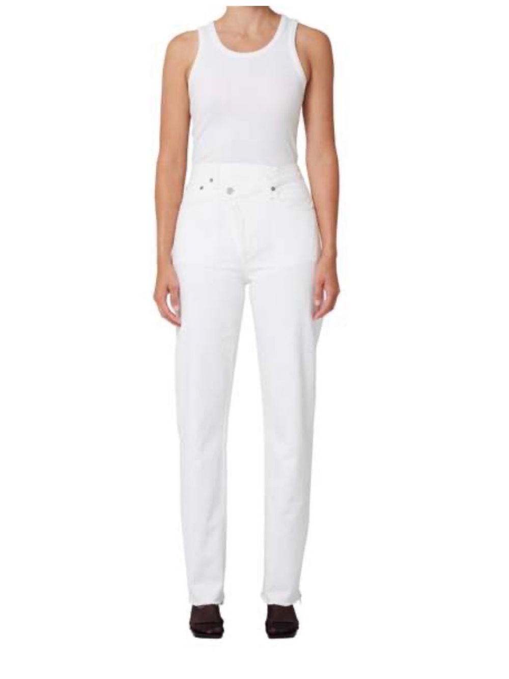BRAND NEW WITH TAGS Agolde White Straight Leg High-Rise criss cross Jeans